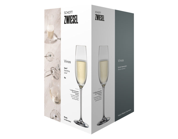 Elegante SCHOTT ZWIESEL Sektgläser Vinos 7 im 4er-Set, ideal für stilvollen Genuss von Sekt und Champagner.