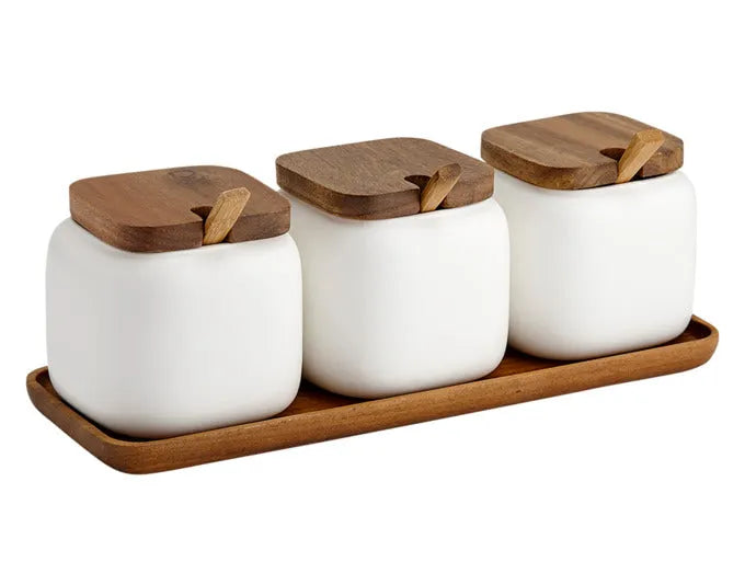 LADELLE Aufbewahrungsdosen-Set Essentials weiss 10-teilig 28x10.5x9.5 cm in  präsentiert im Onlineshop von KAQTU Design AG. Schale ist von LADELLE
