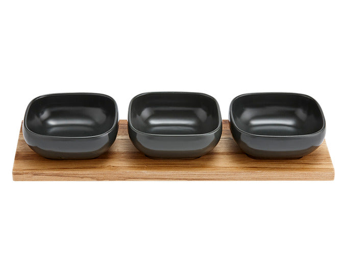 LADELLE Schalenset Essentials dunkelgrau 4-teilig 32.5x11x5 cm in  präsentiert im Onlineshop von KAQTU Design AG. Schale ist von LADELLE