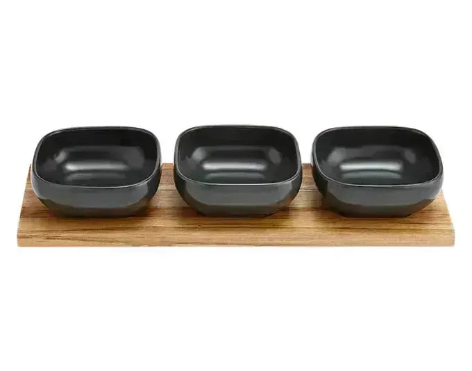 LADELLE Schalenset Essentials dunkelgrau 4-teilig 32.5x11x5 cm in  präsentiert im Onlineshop von KAQTU Design AG. Schale ist von LADELLE