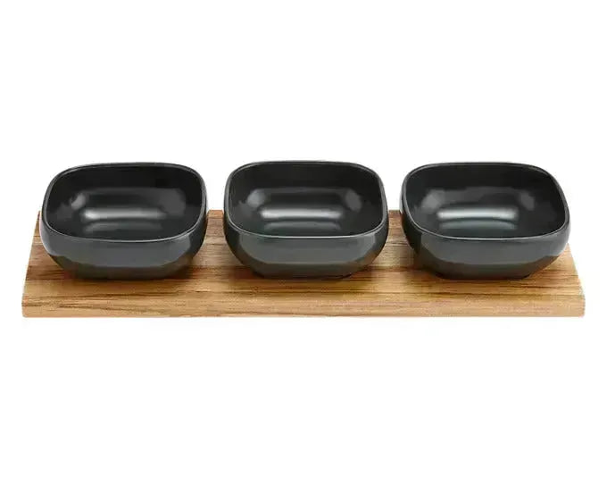 LADELLE Schalenset Essentials dunkelgrau 4-teilig 32.5x11x5 cm in  präsentiert im Onlineshop von KAQTU Design AG. Schale ist von LADELLE