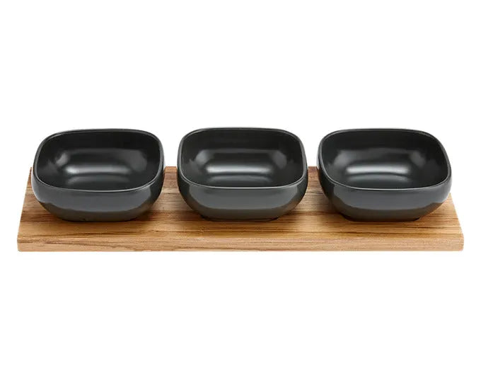 LADELLE Schalenset Essentials dunkelgrau 4-teilig 32.5x11x5 cm in  präsentiert im Onlineshop von KAQTU Design AG. Schale ist von LADELLE