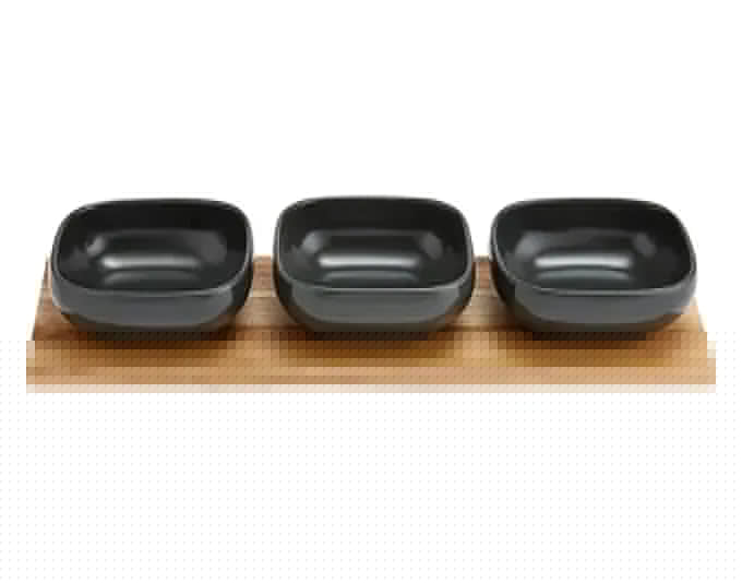 LADELLE Schalenset Essentials dunkelgrau 4-teilig 32.5x11x5 cm in  präsentiert im Onlineshop von KAQTU Design AG. Schale ist von LADELLE