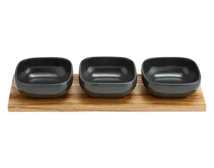 LADELLE Schalenset Essentials dunkelgrau 4-teilig 32.5x11x5 cm in  präsentiert im Onlineshop von KAQTU Design AG. Schale ist von LADELLE