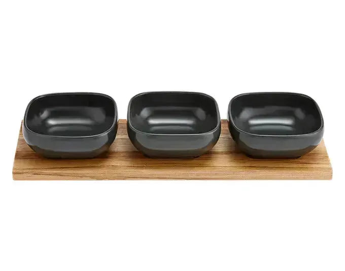 LADELLE Schalenset Essentials dunkelgrau 4-teilig 32.5x11x5 cm in  präsentiert im Onlineshop von KAQTU Design AG. Schale ist von LADELLE