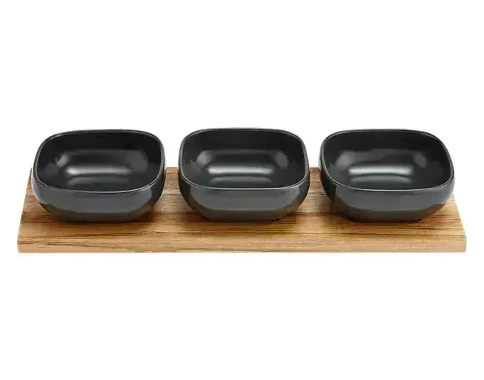 LADELLE Schalenset Essentials dunkelgrau 4-teilig 32.5x11x5 cm in  präsentiert im Onlineshop von KAQTU Design AG. Schale ist von LADELLE