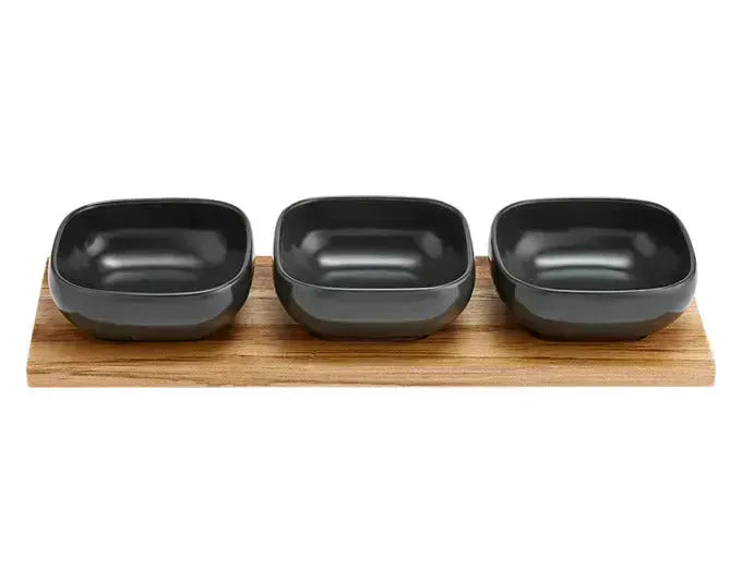 LADELLE Schalenset Essentials dunkelgrau 4-teilig 32.5x11x5 cm in  präsentiert im Onlineshop von KAQTU Design AG. Schale ist von LADELLE