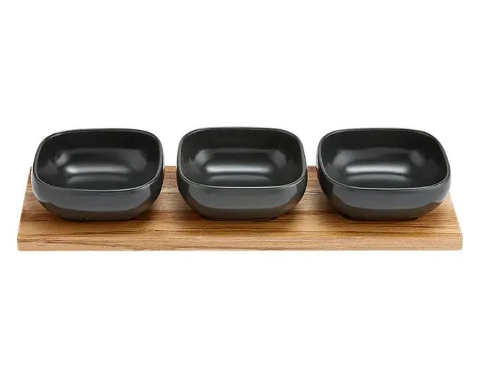 LADELLE Schalenset Essentials dunkelgrau 4-teilig 32.5x11x5 cm in  präsentiert im Onlineshop von KAQTU Design AG. Schale ist von LADELLE