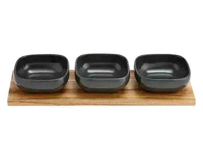 LADELLE Schalenset Essentials dunkelgrau 4-teilig 32.5x11x5 cm in  präsentiert im Onlineshop von KAQTU Design AG. Schale ist von LADELLE