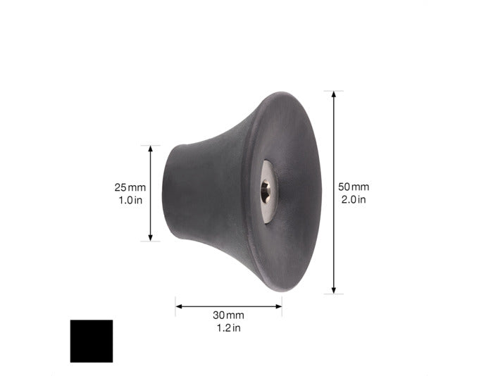 Eleganter schwarzer Wandhaken von WAGNER, Modell Tulip hooks4home, ø 50x30 mm, ideal für stilvolle und praktische Aufhängelösungen.