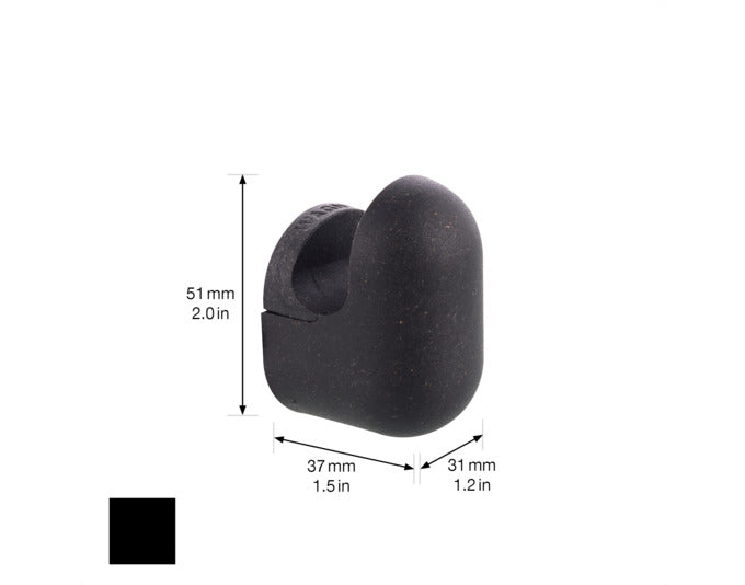 Eleganter schwarzer Wandhaken von WAGNER, Modell Pill Klein, inklusive Schrauben und Dübel, ideal für stilvolle Aufhängungen.