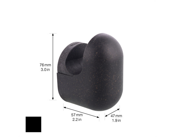Moderner schwarzer Wandhaken von WAGNER, 76x47x57 mm, ideal für Zuhause, stilvolles Design, praktisch und vielseitig einsetzbar.