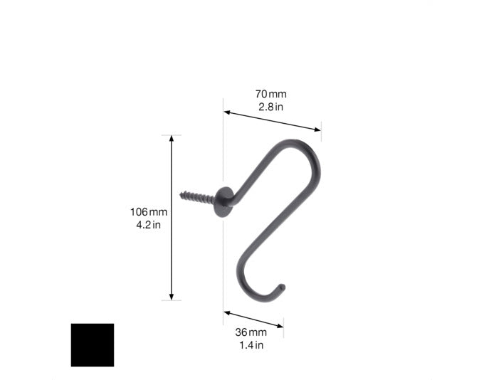 WAGNER Wandhaken aus Stahl, 106 mm Länge, 70 mm Tiefe, robust und vielseitig einsetzbar für Wandmontage und Aufhängung.