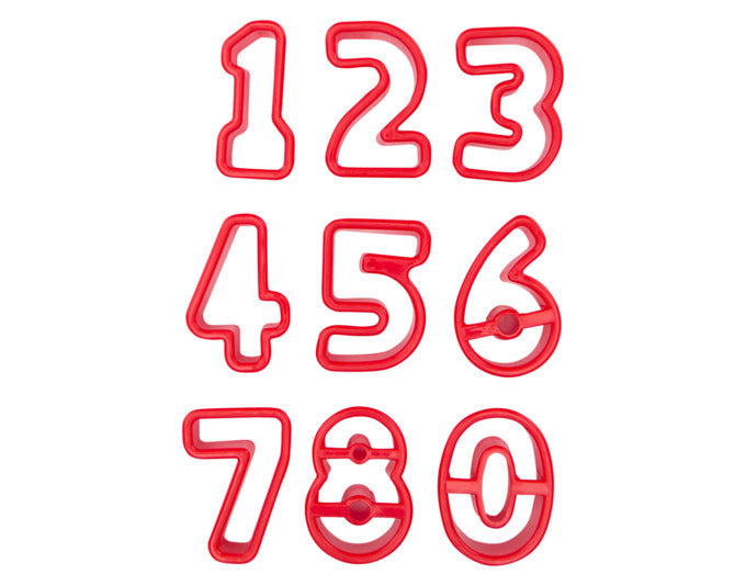 STÄDTER Ausstecher Set Zahlen 9-teilig 3.5–4 cm rot in  präsentiert im Onlineshop von KAQTU Design AG. Ausstecher ist von STÄDTER