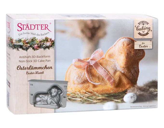 3D Backform für Osterlämmchen, 22.5x14x7 cm, silber, ideal für kreative Backideen, hochwertige Qualität von STÄDTER.