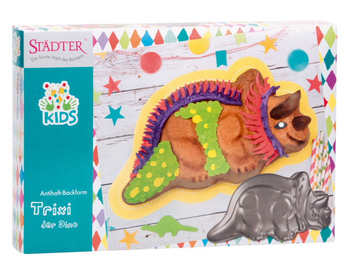 Backform in Dino-Form, ideal für Kindergeburtstage. Maße: 34x28x6,5 cm. Hochwertig und perfekt für kreative Backideen.