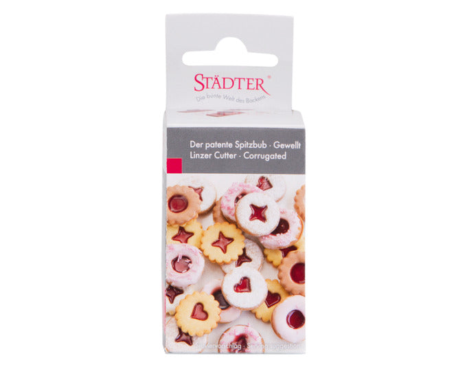 Set aus Linzer-Ausstechern mit gewelltem Rand, ideal für Spitzbuben-Kekse, ø 4 cm, hochwertige Qualität von STÄDTER.