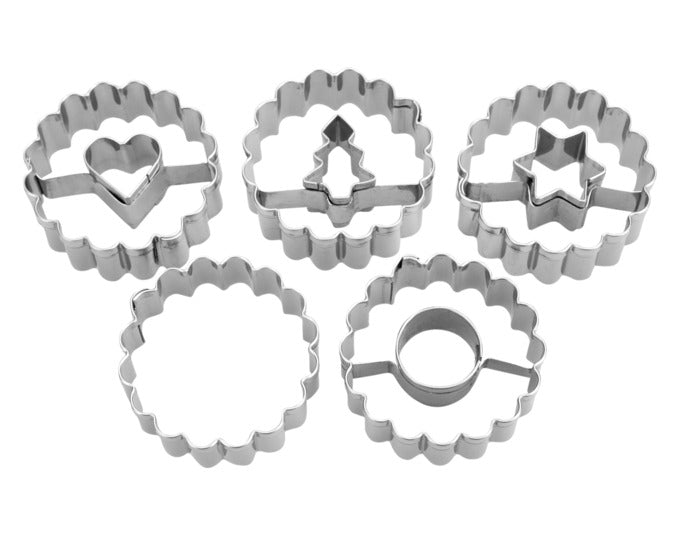 STÄDTER Linzer-Ausstecher Set Spitzbub ø 4x1.5 cm gewellt 5-teilig in  präsentiert im Onlineshop von KAQTU Design AG. Ausstecher ist von STÄDTER
