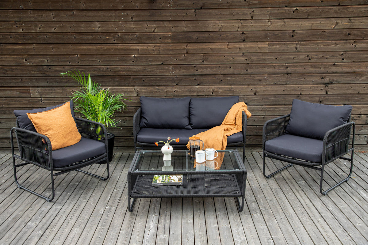 Utah Sofagarnitur in Schwarz präsentiert im Onlineshop von KAQTU Design AG. Loungeset ist von Venture Home