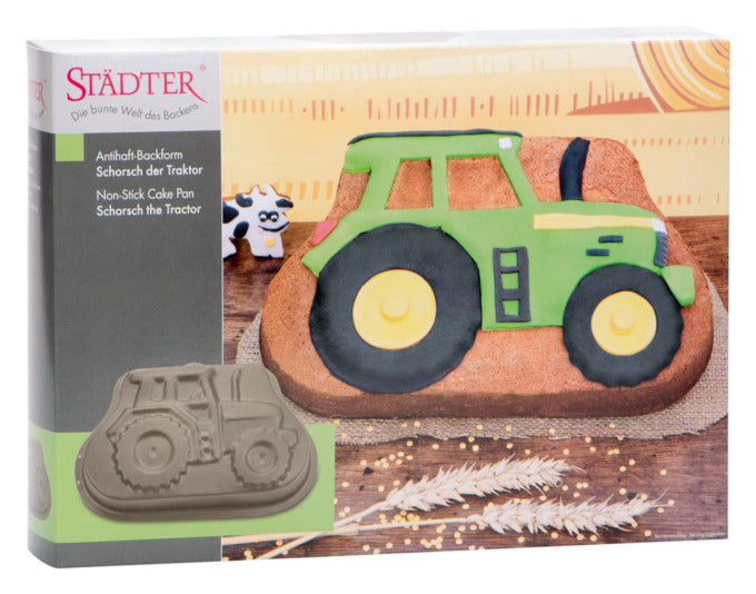 Backform in Traktorform, ideal für kreative Backideen. Maße: 29,5x18x6 cm. Perfekt für Kindergeburtstage und Traktorfans.