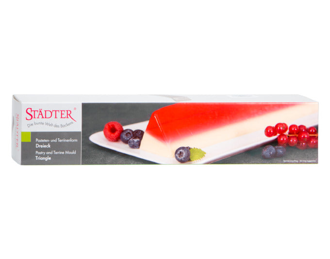 Elegante STÄDTER Pasteten-/Terrinenform in Dreiecksform (30x6x6 cm) aus Edelstahl für kreative Küchenideen. Ideal für Pasteten und Desserts.