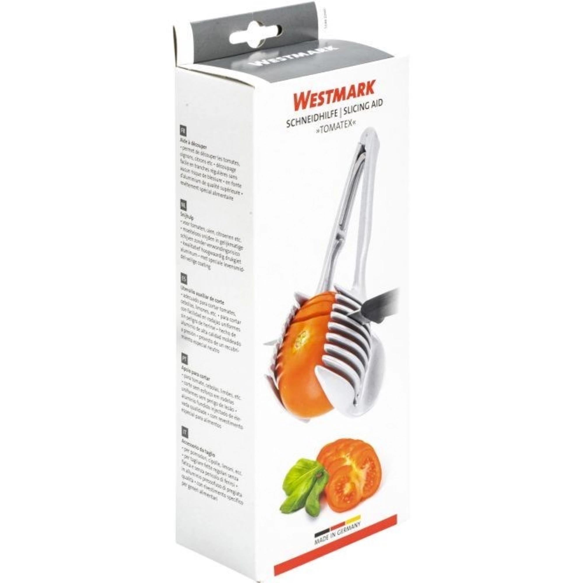 Tomatenzange Tomatex von Westmark, 22.5x8.3x4.5cm, ideal für sauberes Schneiden und Servieren, robust und einfach zu reinigen.
