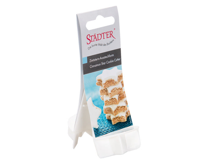 Ausstecher für Zimtsterne, 4 cm Durchmesser, weiß, von STÄDTER. Perfekt für Weihnachtsplätzchen und kreative Backideen.