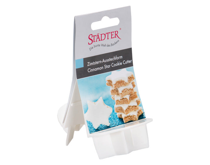Ausstecher für Zimtsterne, 5 cm Durchmesser, weiß, von STÄDTER. Perfekt für Weihnachtsplätzchen und kreative Backideen.