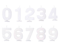 STÄDTER Candle Set, Numbers 0–9, 4.5 cm, White, with Holder