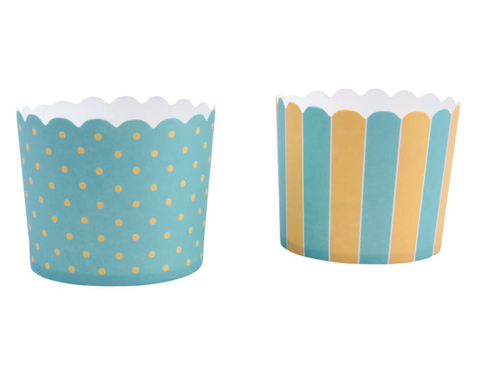 STÄDTER Papierbackförmchen türkis-gelb ø 6/7x5.5 cm Maxi in  präsentiert im Onlineshop von KAQTU Design AG. Backform / Backblech ist von STÄDTER