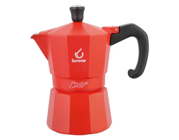 FOREVER Kaffeezubereiter Moka Prestige Induktion 3 Tassen rot matt in  präsentiert im Onlineshop von KAQTU Design AG. Küchengerät ist von FOREVER