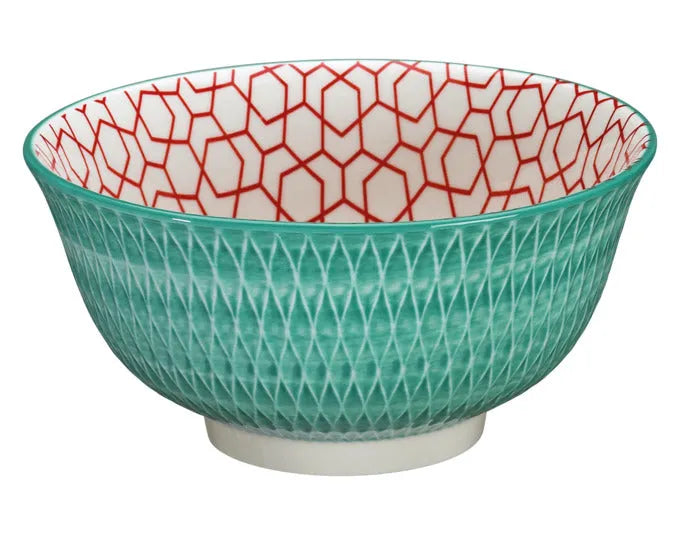 CILIO Bowl Amici Rauten türkis Porzellan 850 ml ø 18x8 cm in  präsentiert im Onlineshop von KAQTU Design AG. Schale ist von CILIO