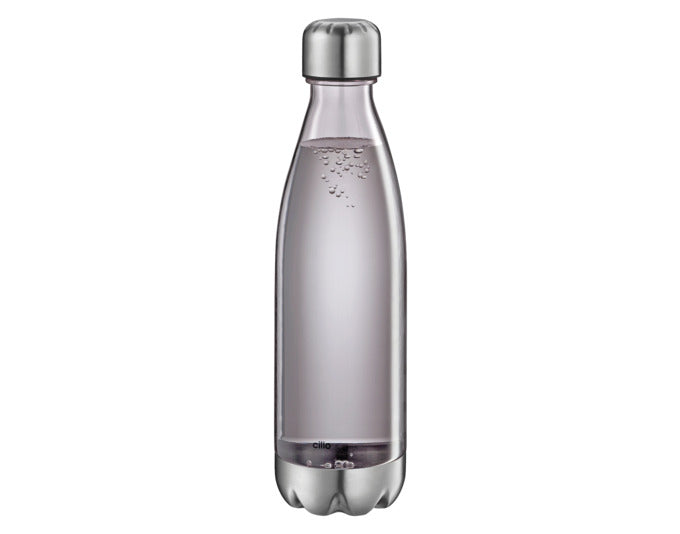 Die CILIO Trinkflasche Elegante 0.7 l aus Tritan in transparentem Grau ist stilvoll, robust und ideal für unterwegs.