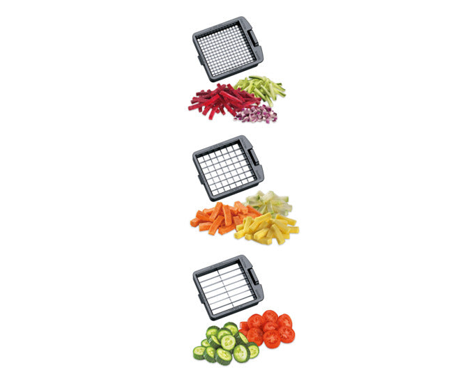 Der KÜCHENPROFI Gemüseschneider Fix Plus schneidet Gemüse präzise und schnell. Ideal für die Küche, robust und einfach zu reinigen.
