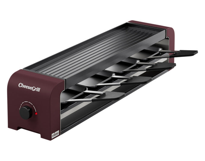 STÖCKLI Raclettegrill CheeseGrill 4 merlot red 53x11.6x11.8 cm in  präsentiert im Onlineshop von KAQTU Design AG. Fondue/Raclette ist von STÖCKLI