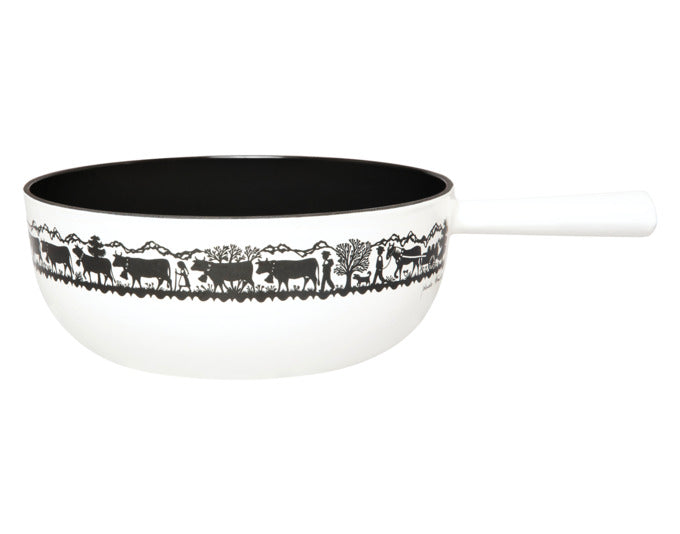 STÖCKLI Käsefonduecaquelon Classic Alp weiss schwarz Induktion Gusseisen 2.4 l ø 22 cm in  präsentiert im Onlineshop von KAQTU Design AG. Fondue/Raclette ist von STÖCKLI