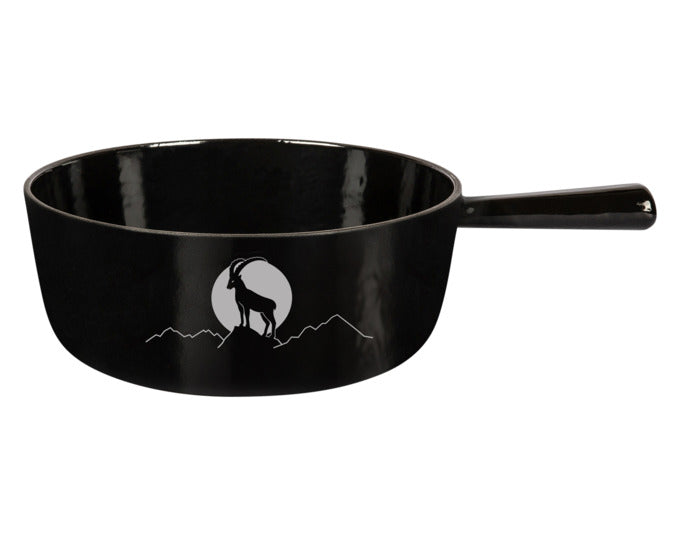 STÖCKLI Käsefonduecaquelon  Classic Capricorn 22 schwarz Induktion 2.4 l ø 22 cm in  präsentiert im Onlineshop von KAQTU Design AG. Fondue/Raclette ist von STÖCKLI