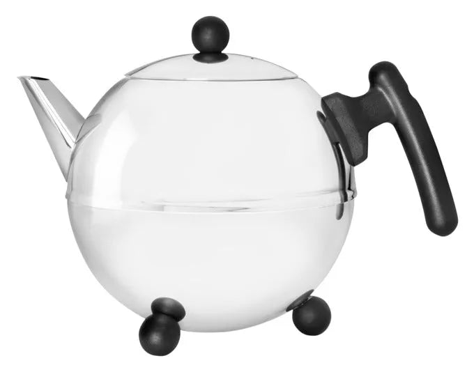 BREDEMEIJER Teekanne Bella Ronde 1.2 l silber schwarz in  präsentiert im Onlineshop von KAQTU Design AG. Kanne ist von BREDEMEIJER