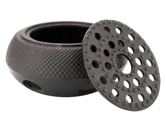 Elegantes schwarzes Gusseisen-Rechaud von BREDEMEIJER, ø 14.4cm, ideal für stilvolles Warmhalten von Tee und Speisen.
