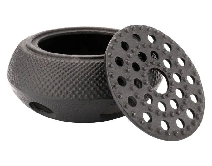 Elegantes schwarzes Gusseisen-Rechaud von BREDEMEIJER, ø 14.4cm, ideal für stilvolles Warmhalten von Tee und Speisen.
