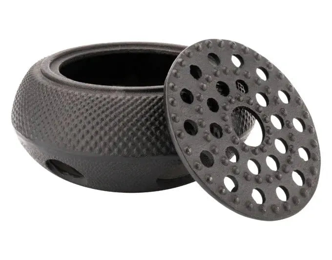 Elegantes schwarzes Gusseisen-Rechaud von BREDEMEIJER, ø 14.4cm, ideal für stilvolles Warmhalten von Tee und Speisen.
