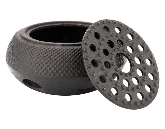 Elegantes schwarzes Gusseisen-Rechaud von BREDEMEIJER, ø 14.4cm, ideal für stilvolles Warmhalten von Tee und Speisen.