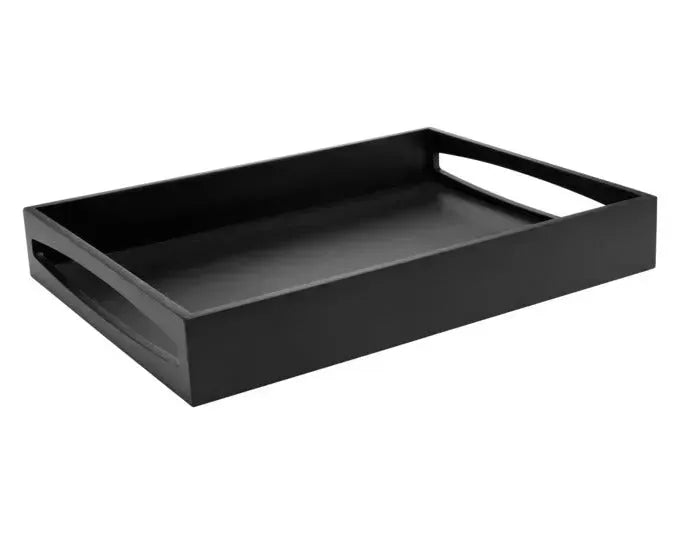 LEOPOLD Serviertablett 40x30x6 cm MDF schwarz in  präsentiert im Onlineshop von KAQTU Design AG. Tablett ist von LEOPOLD