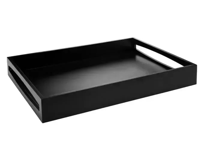LEOPOLD Serviertablett 47.5x35x6 cm MDF schwarz in  präsentiert im Onlineshop von KAQTU Design AG. Tablett ist von LEOPOLD