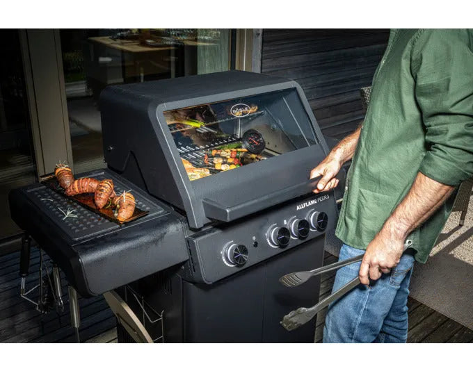RÖSLE Gasgrill Allflame Peer 3: Hochwertiger 3-Brenner Gasgrill, ideal für Outdoor-Kochen, robust und leistungsstark, 50 mbar.