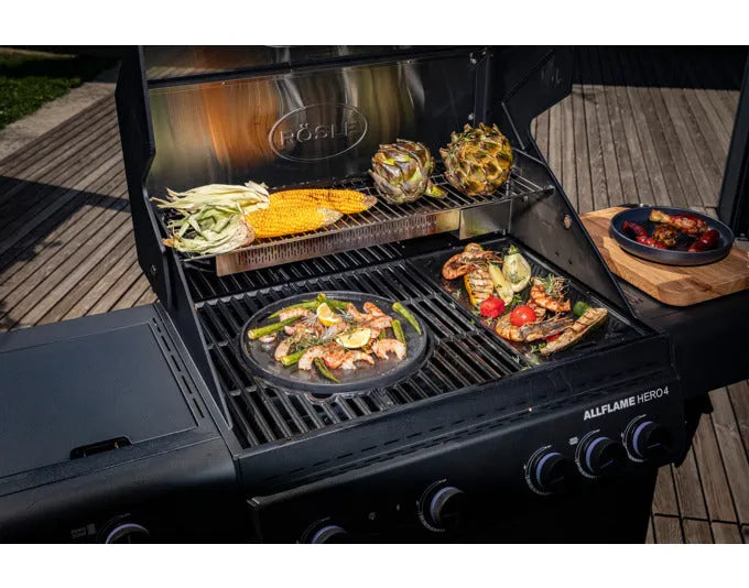 RÖSLE Gasgrill Allflame Hero 4: Hochwertiger Grill mit 4 Brennern, ideal für Outdoor-Kochen. Perfekt für Grillfans.