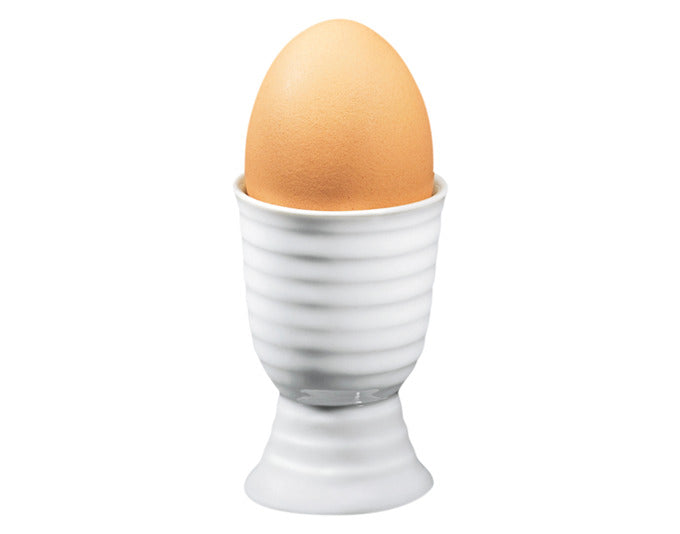Eleganter Eierbecher aus Porzellan, 5 cm Durchmesser, in Weiß. Perfekt für stilvolles Frühstück und langlebig im Gebrauch.