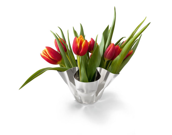 Elegante PHILIPPI Vase oder Windlicht Margeaux aus Edelstahl, ø 17 cm, vielseitig einsetzbar für stilvolle Dekorationen.