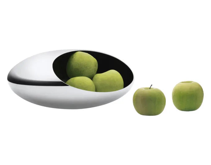 Elegante PHILIPPI Fruchtschale Cocoon aus Edelstahl, 30 cm Durchmesser, modernes Design, ideal für stilvolle Präsentationen.