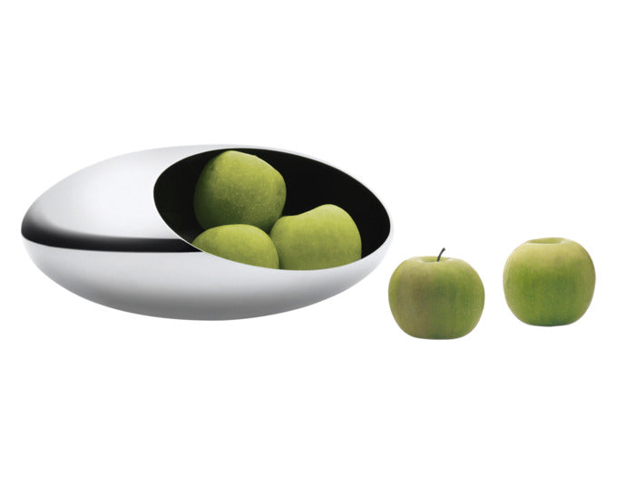 Elegante PHILIPPI Fruchtschale Cocoon aus Edelstahl, 30 cm Durchmesser, modernes Design, ideal für stilvolle Präsentationen.